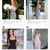 Shapewear Tank Dress Summer Maxi Dress Built-in Bra Square Neck Lace Trim Going Out Vacation Dresses for Women