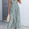 Women's Summer Dresses Halter Neck Sleeveless Backless Flowy A Line Boho Maxi Dress