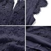 Women's Sleeveless Lace Floral Elegant Cocktail Dress Crew Neck Knee Length for Party